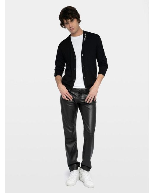 Zadig & Voltaire Black Remi Cardigan 100% Merino Wool for men