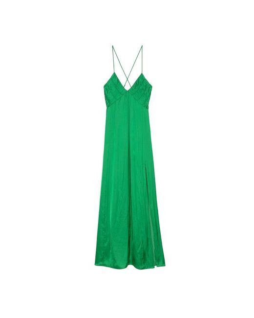 Zadig & Voltaire Satin Rayon Dress in Green | Lyst UK