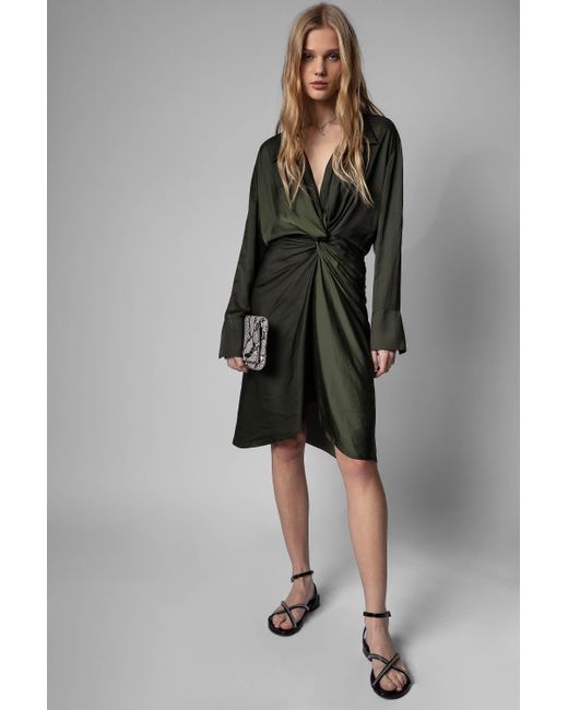Zadig & Voltaire Satin Rozo Dress in Black - Lyst