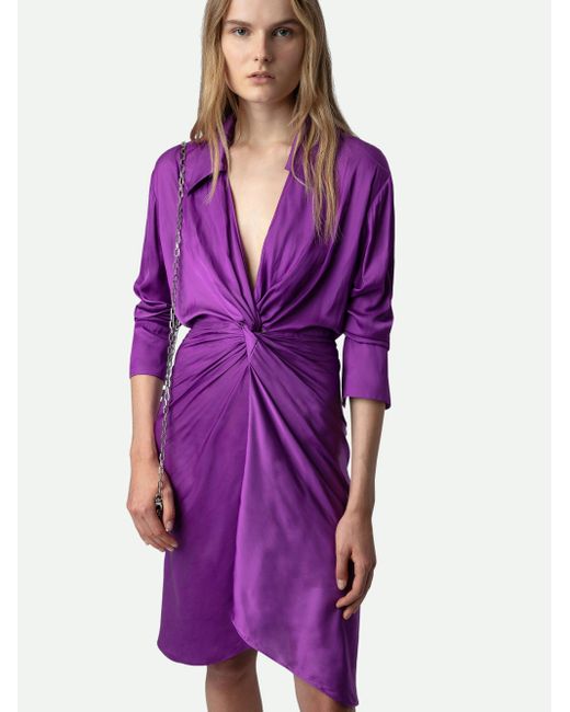 Zadig & Voltaire Purple Kleid rozo satin