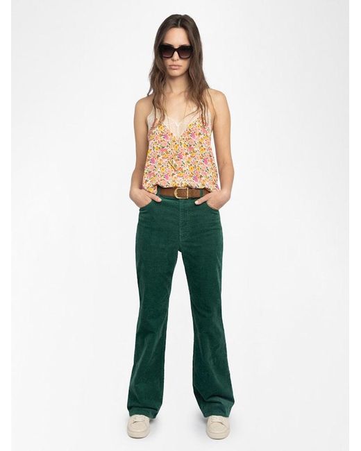 Zadig & Voltaire White Christy Floral Sleeveless Top With Embroidered Wings