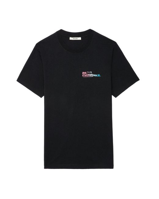 Zadig & Voltaire Ted T-Shirt mit Foto-Print in Black für Herren