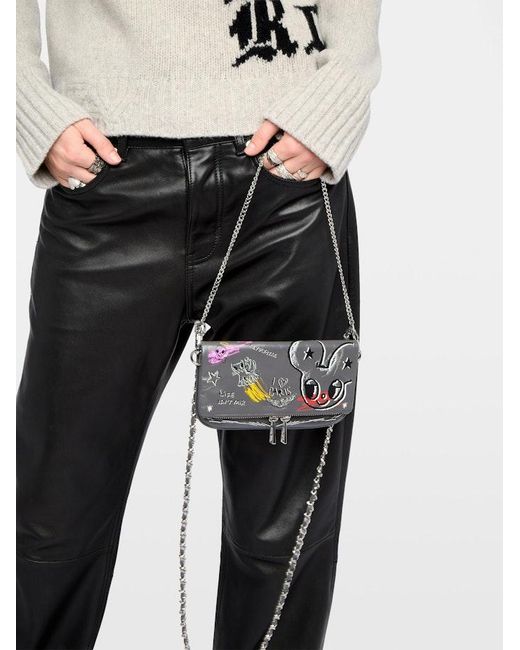 Zadig & Voltaire Gray Rock Nano Humberto Clutch