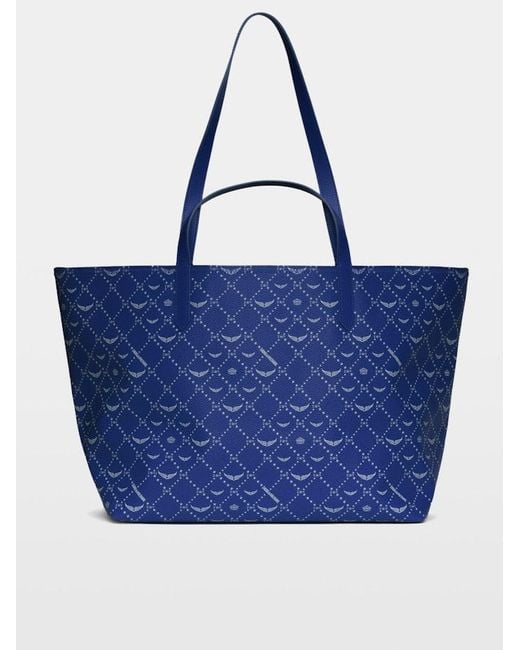 Zadig & Voltaire Blue Z Shopper Xl Monogram Bag