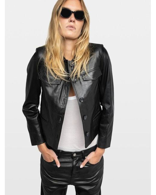Zadig & Voltaire Black Liam Lambskin Jacket