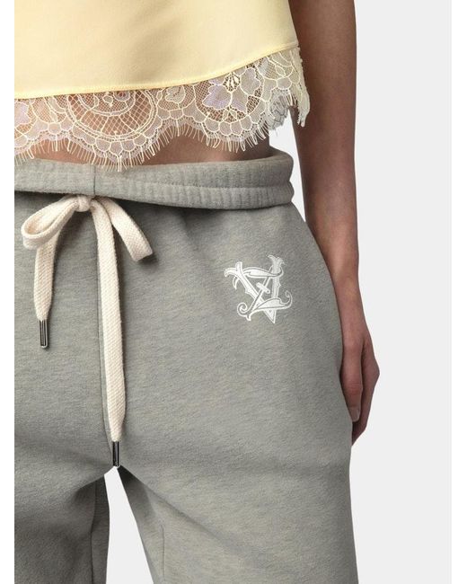 Zadig & Voltaire Gray Sofia Logo-Print Organic-Cotton Jogging Bottoms