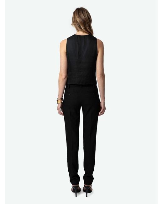 Zadig & Voltaire Black Emaux Satin Waistcoat
