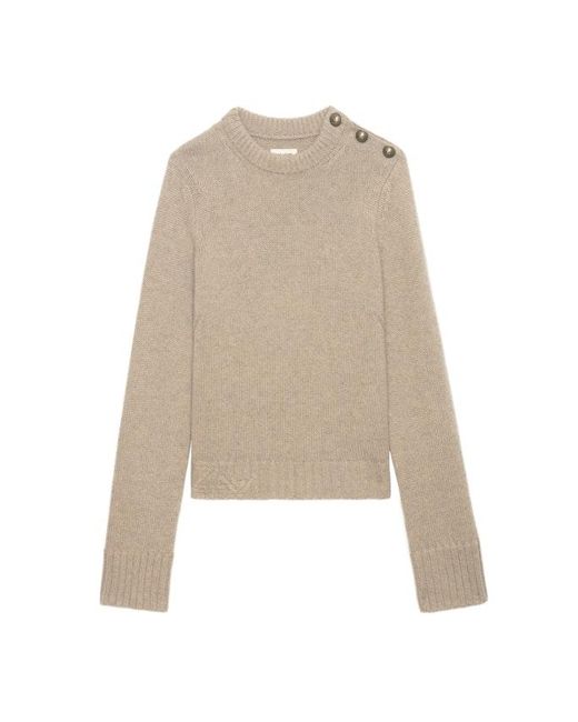 Zadig & Voltaire White Malty Jumper 100% Cashmere