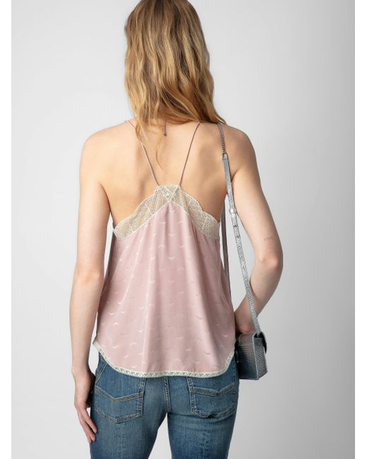 Zadig & Voltaire Pink Christy Silk Jacquard Camisole