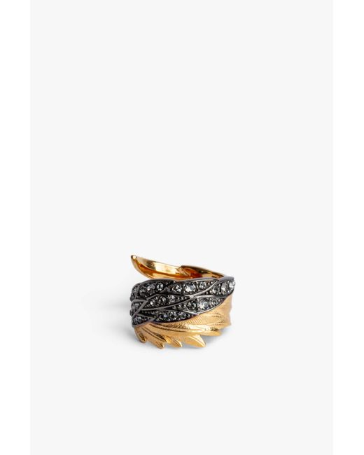 Zadig & Voltaire Rock Feather Ring in Gold (White) Lyst