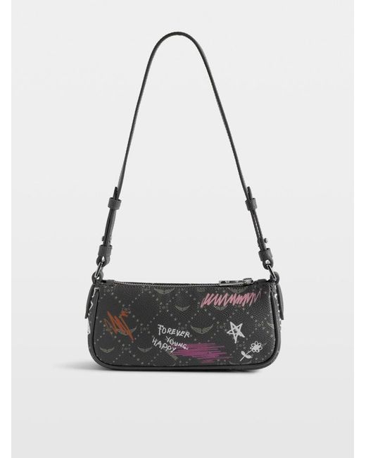 Zadig & Voltaire Black Z Pocket Monogram Tag Clutch