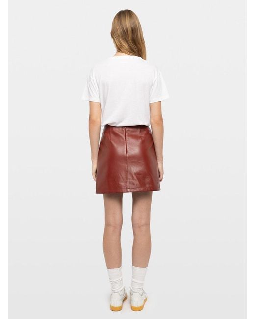 Zadig & Voltaire Red Jaime Leather Skirt