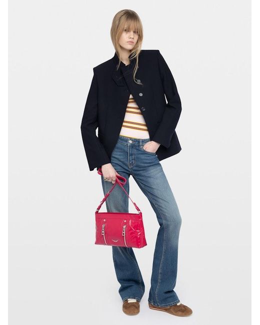 Zadig & Voltaire Red Sunny Moody Vintage Patent Bag