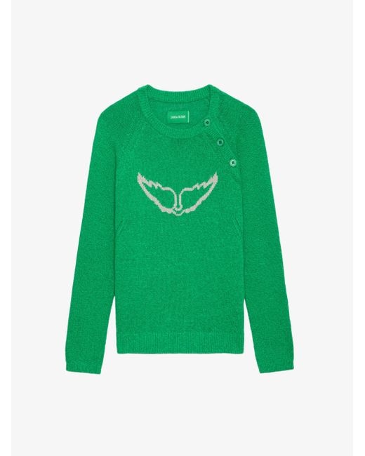 Pull regliss wings Zadig & Voltaire en coloris Green