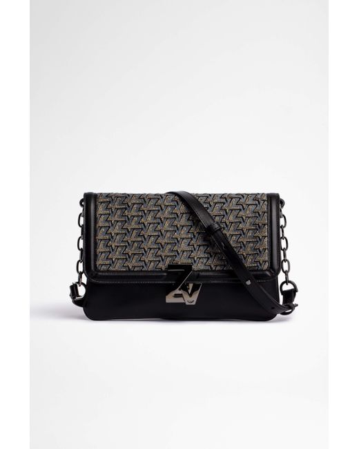 Zadig & Voltaire Leather Zv Initiale La Clutch Bag in Grey (Black) Lyst