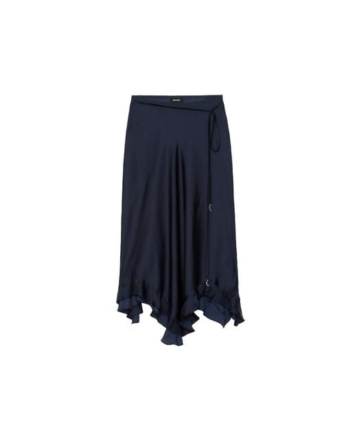 Zadig & Voltaire Blue Jeto Satin Skirt