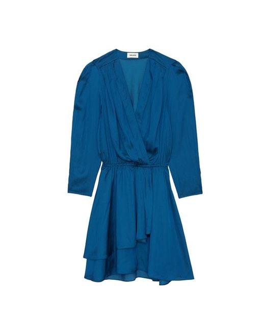 Zadig & Voltaire Blue Rogers Satin Dress