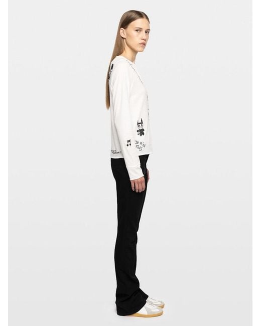 Zadig & Voltaire White Happy Henley T-Shirt