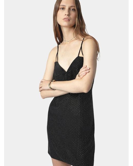 Zadig & Voltaire Black Rohana Diamante-Embellished Silk Mini Dress