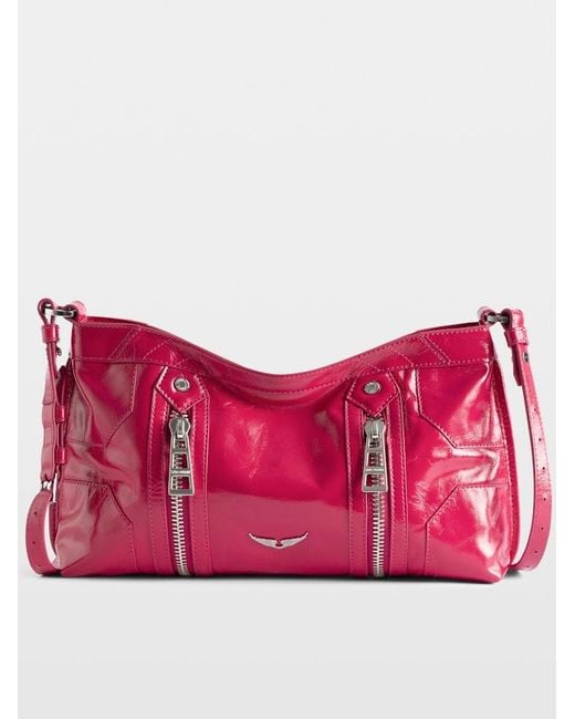 Zadig & Voltaire Red Sunny Moody Vintage Patent Bag