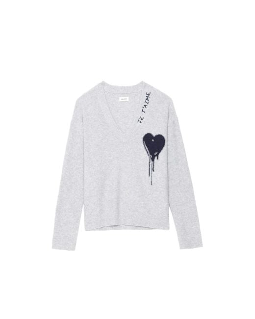 Zadig & Voltaire Gray Mikyz Jumper 100% Cashmere