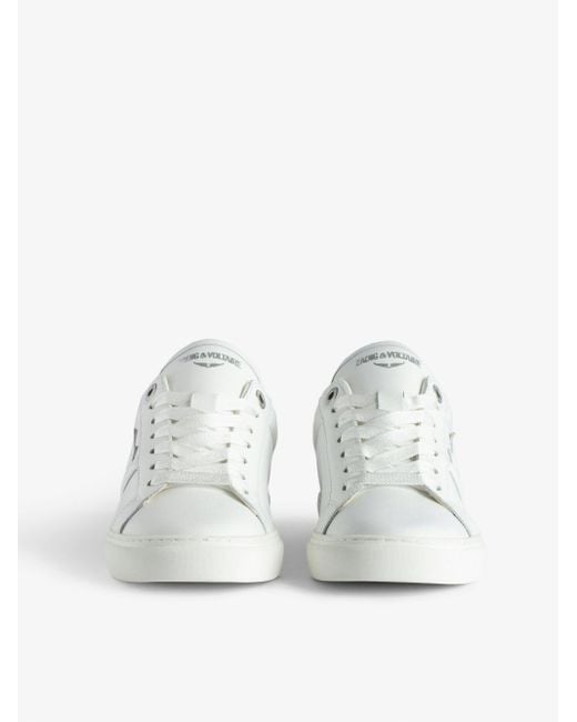 Zadig & Voltaire White La Flash Leather Low-top Trainers