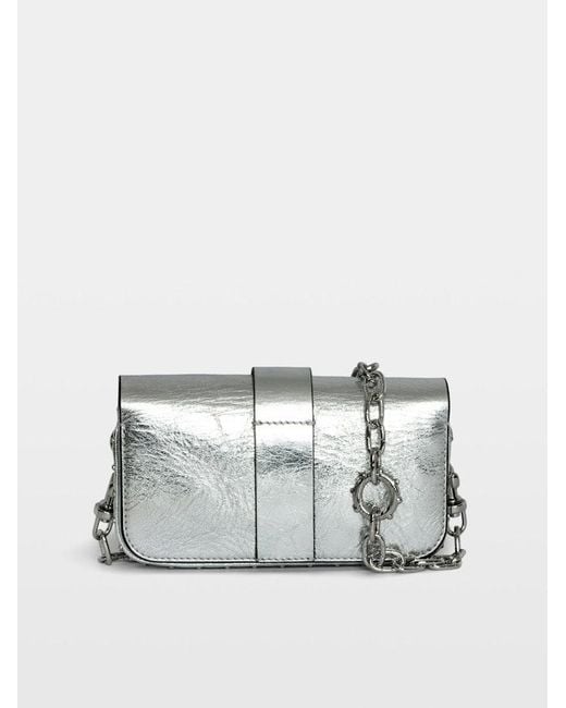 Zadig & Voltaire Gray Kate Wallet Vintage Metal Bag