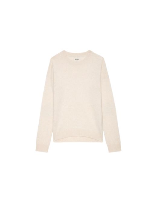 Zadig & Voltaire Natural Cici Patch Jumper 100% Cashmere