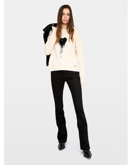Zadig & Voltaire White Markuz Jumper 100% Cashmere