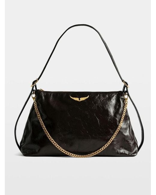 Zadig & Voltaire Jim Vintage Patent Bag in Black | Lyst