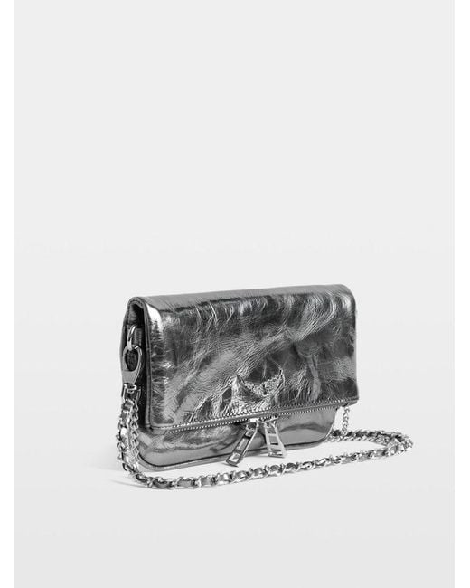 Zadig & Voltaire Gray Rock Mini Vintage Metal Clutch