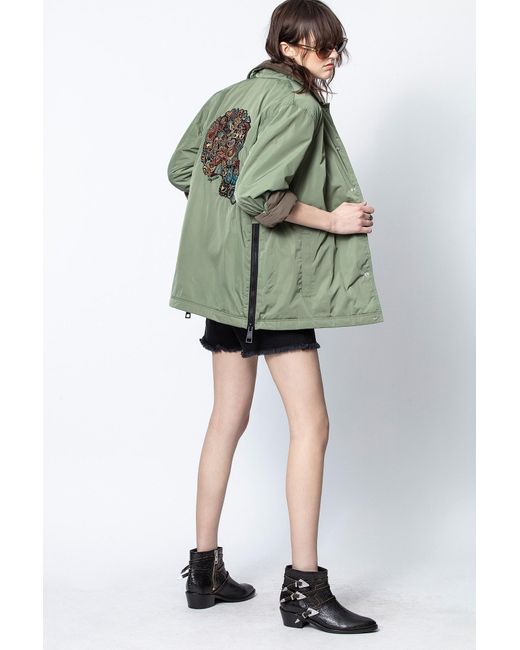 Blouson Karty Nylon Kaki Taille M Femme Zadig Voltaire en