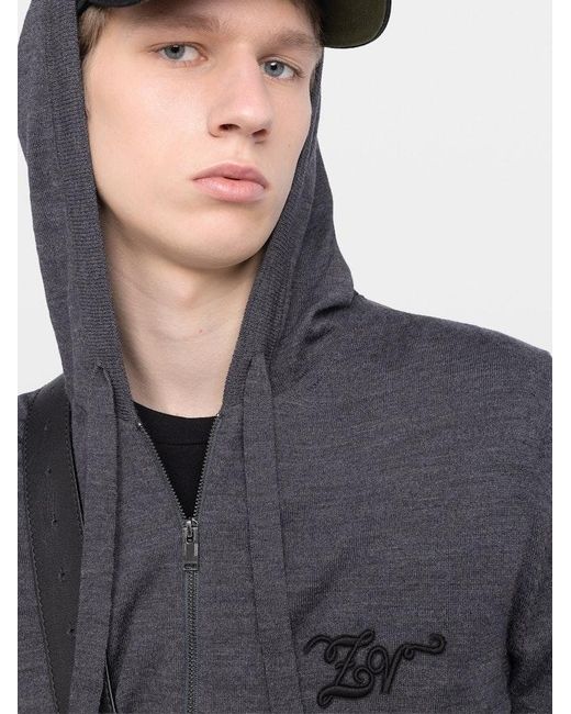 Zadig & Voltaire Gray Cardigan Clash 100% Wool for men