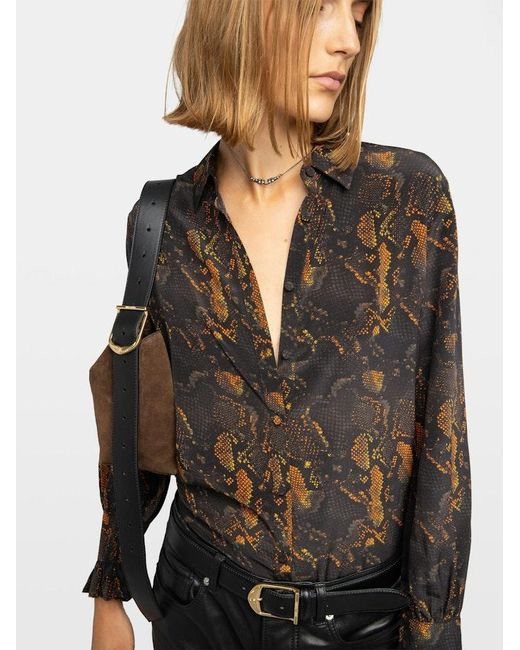 Zadig & Voltaire Green Thely 100% Silk Shirt