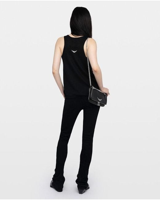 Zadig & Voltaire Black Tank Top Lee 100% Cashmere