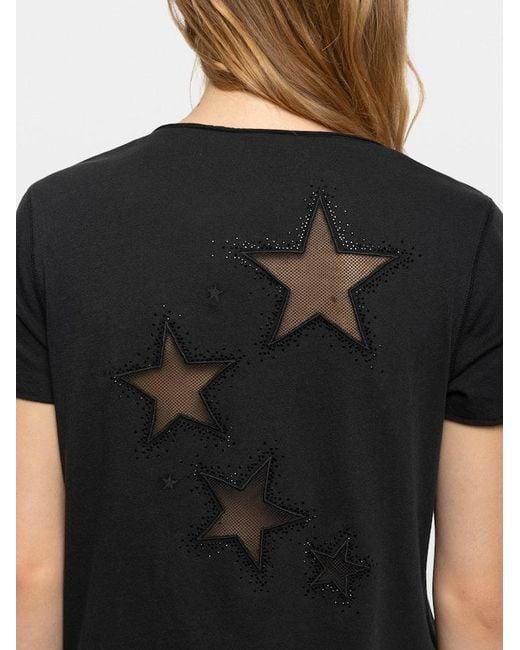 Zadig & Voltaire Black Fishnet Henley T-Shirt