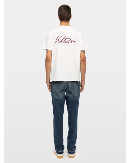 Zadig & Voltaire White Monastir Henley T-Shirt for men