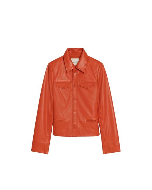 Zadig & Voltaire Orange Jacket Liam Leather
