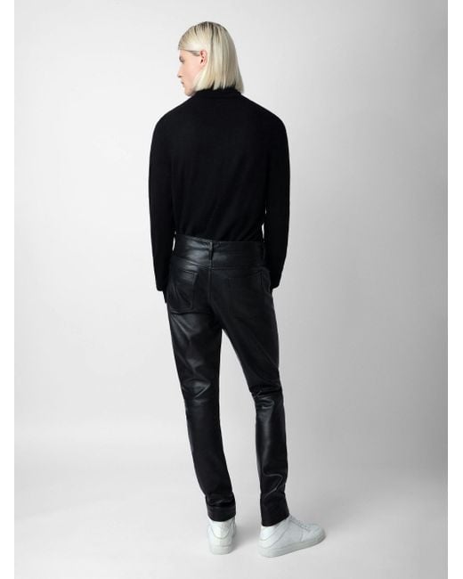 Pantalon leather david cuir Zadig & Voltaire pour homme en coloris Black