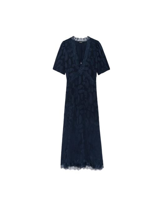 Zadig & Voltaire Blue Redox Dress 100% Silk