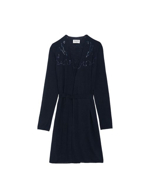 Zadig & Voltaire Blue Daffyz Cardigan 100% Cashmere
