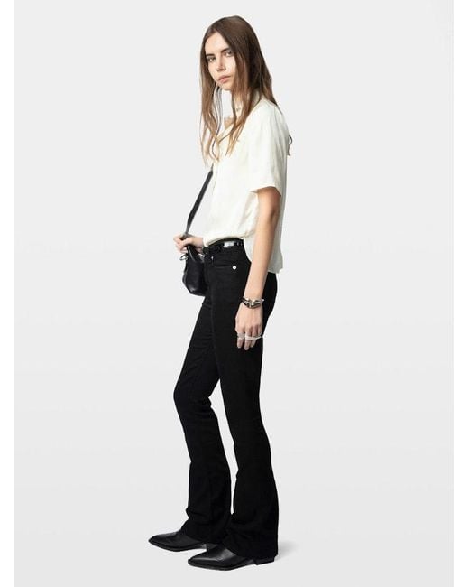 Zadig & Voltaire White Topher Satin Top