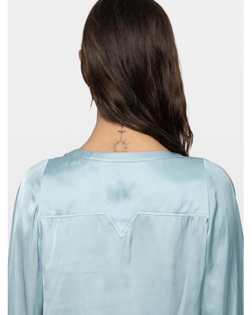 Zadig & Voltaire Blue Torny Satin Tunic