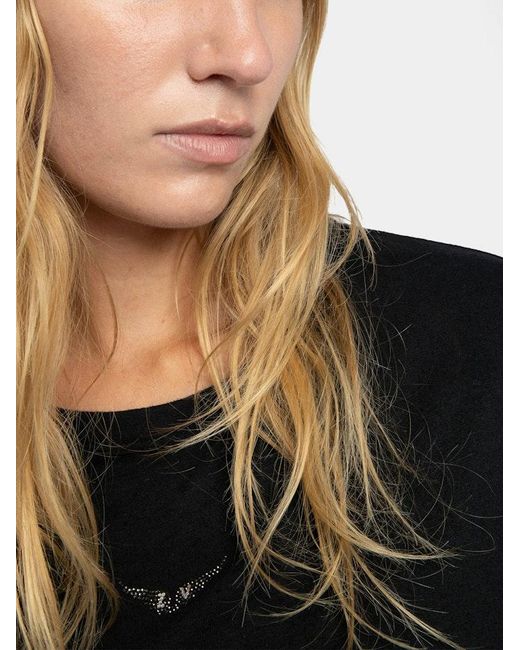 Zadig & Voltaire Black Marta Diamante Wings T-shirt