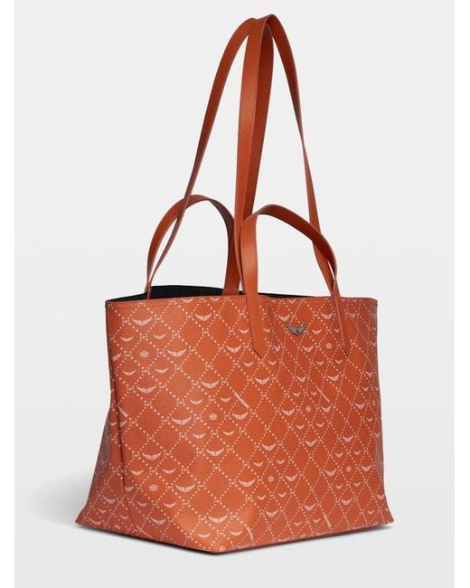 Zadig & Voltaire Orange Z Shopper Xl Monogram Bag