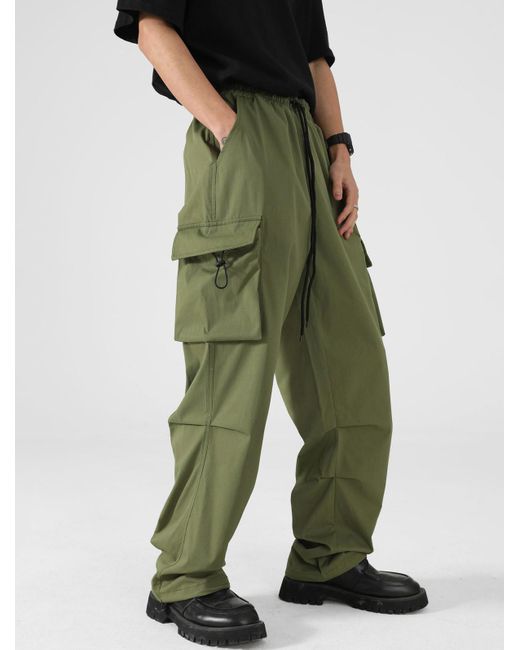 Pantalon cargo parachute à cordon de serrage avec poches à rabat Zaful pour  homme en coloris Vert | Lyst