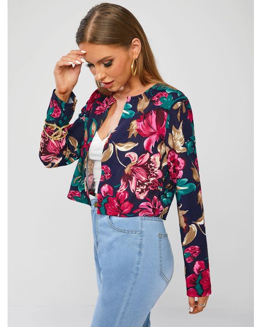 multicolor crop jacket
