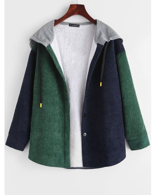 Zaful Jackets Fleece Lined Colorblock 