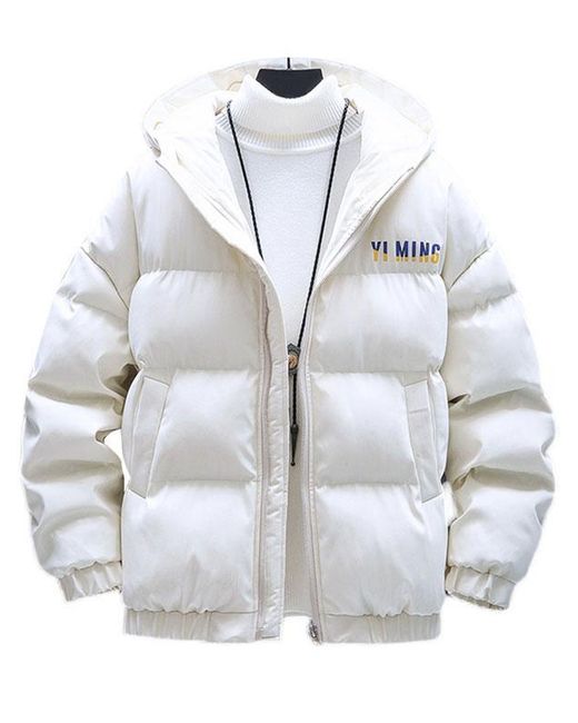 Letter Graphic Pockets Puffer Coat 2xl 