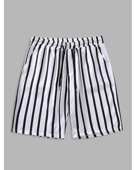 Zaful Vertical Striped Pattern Casual Drawstring Shorts Xxl in Black for  Men | Lyst